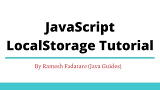 JavaScript LocalStorage Tutorial  setItem getItem removeItem clear and key Example [upl. by Oidiple347]