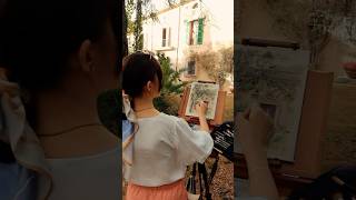 Painting and sketching during my vocation Mallorca art watercolorpainting painting sketch [upl. by Jillene]