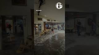 Dangerous wave rips through restaurant on Army base in the Marshall Islands [upl. by Namzaj]