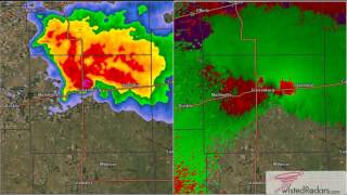 2007 Greensburg Kansas Tornado Doppler Radar Time Lapse Split Screen [upl. by Danae]