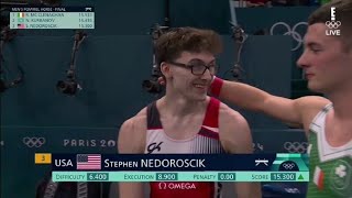 Stephen Nedoroscik Wins Bronze Medal at Mens Pommel Horse Final at Paris Olympics 2024 [upl. by Annid534]