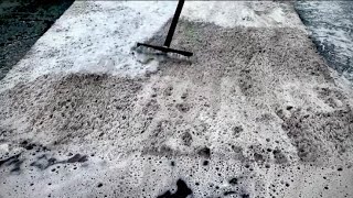 Oddly satisfying what once was a white rug filthy from dirt and mud Rescued from the dumpster asmr [upl. by Ykvir]