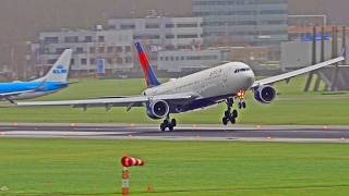 SPECTACULAR HEAVY CROSSWIND STORM LANDINGS Winds up to 100kmh Amsterdam Schiphol Airport [upl. by Hayouqes903]