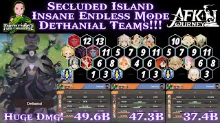 Secluded Island Insane Endless Mode Dethanial Teams AFK Journey [upl. by Retsehc]