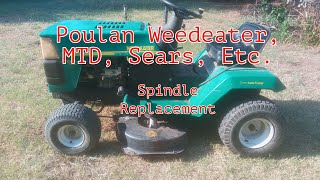 Blade spindle replacement Weedeater MTD Sears ETC [upl. by Bartolome901]