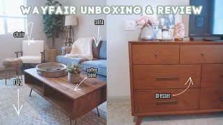 DETAILED WAYFAIR FURNITURE UNBOXING amp REVIEW [upl. by Dhruv]