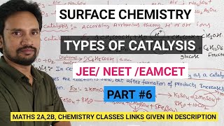 TYPES OF CATALYSIS SURFACE CHEMISTRY CLASS 12  TYPES OF CATALYSIS JEE NEET EAMCET [upl. by Doreg162]