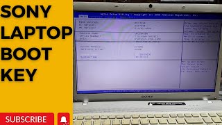 sony laptop boot key  sony vaio bios key  how to boot sony vaio laptop from usb [upl. by Hartley]