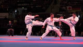 TURKEY Male Team Kata  Bunkai Kata Unsu  Bronze medal fight 2014 World Karate Championships [upl. by Alleunamme246]