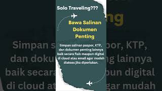 Perlunya Dokumen Penting Saat Solo Traveling shorts solotraveller [upl. by Stonwin]