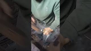 Butchers Knife Handle Fitting Craft Demonstration at Blacksmith Shop [upl. by Orabla]