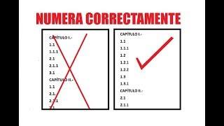 CÓMO NUMERAR TEMAS Y SUBTEMAS EN UN TRABAJO  MUESTRO EJEMPLO [upl. by Anivad746]