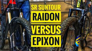 SR Suntour Raidon Versus Epixon  Air Fork Comparison [upl. by Ayhtnic]