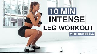 10 MIN INTENSE LEAN LEGS WORKOUT  With Dumbbell [upl. by Airyt]