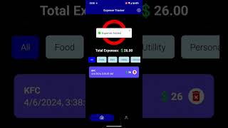 Personal Expense Tracker App built using ReactNative Expo and MMKV storage mobileapp reactnative [upl. by Ralat]