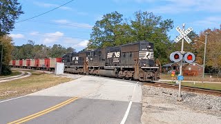 NS 1835 SD70acc leads 94Z at Blackstock SC on the NS R line [upl. by Astiram600]