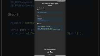 Web Development Interview Question dotenv webdevelopment webdev javascript [upl. by Aime]