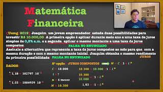 UEMG2019 Matemática Financeira  quotErro no enunciadoquot [upl. by Sikram]