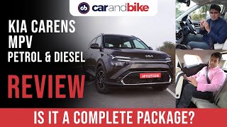 Kia Carens Review 2022 Petrol And Diesel MPV Driven  Complete Package  carandbike [upl. by Moishe]