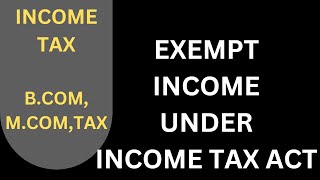 Exempt Income under Income tax  Income tax [upl. by Annahsal]