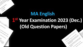 MA 1st year English Old question papers 2023 [upl. by Reham764]