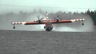 CL415 Canadair or Bombardier Water Bomber pick up and water drop [upl. by Erbua385]