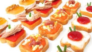 Canapés variados Fríos originales Fáciles y Baratos [upl. by Flore]