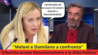 Dal dibattito allo scontro Meloni e Damilano parlano di neocolonialismo [upl. by Idnak]