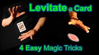 How to Levitate a Playing Card  Four Magic Tricks [upl. by Eceinart]