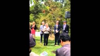 Commemorative planting by Mayor Ito of Christchurch SisterCity Kurashiki [upl. by Ylatfen]