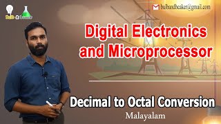 Decimal to Octal Conversion  Digital Electronics and Microprocessor  Malayalam [upl. by Funch]