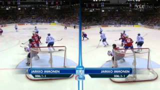 Jääkiekon MM 2011  Suomi  Norja  Jarkko Immosen täysin identtiset maalit [upl. by Htez]