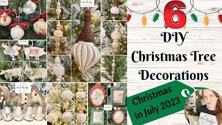 6 DIY Christmas Tree Decorations  Christmas in July  IOD  French Country Farmhouse  Thrift Flip [upl. by Conall]