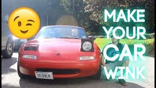 How To Make Your Car Wink PopUp Headlight Mod [upl. by Eleumas]