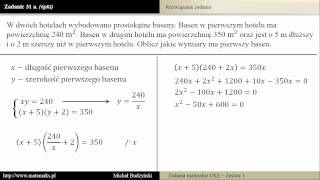 Zadanie 31a  matura z matematyki Zadanie tekstowe  baseny zestaw 1 [upl. by Ackerley]