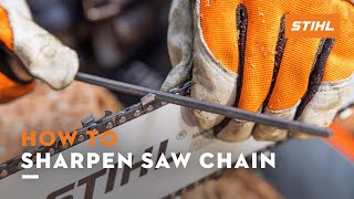 How to Sharpen Saw Chain  STIHL Tutorial [upl. by Debee491]