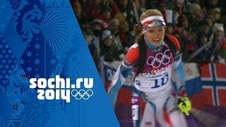 Biathlon  Womens 125km Mass Start  Domracheva Wins Gold  Sochi 2014 Winter Olympics [upl. by Mathis]