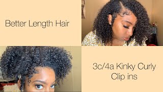 Defining 3c4a Kinky Curly hairClip ins Better Length [upl. by Trubow178]