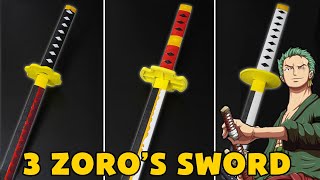 03 Easy Origami Paper ZOROs Swords One Piece Wado Ichimonji  Sandai Kitetsu  Shusui [upl. by Adiuqal445]