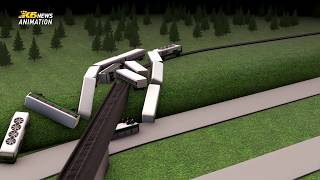 Animation of how an Amtrak train derailed near DuPont [upl. by Adachi471]