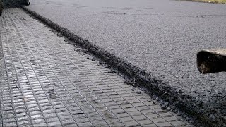 Asphalt Reinforcement of the D112 Road with HaTelit® [upl. by Ativet]