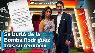 Nahima Choura esposa de Yon de Luisa se burló de Juan Carlos Rodríguez tras su renuncia en la FMF [upl. by Diraj]