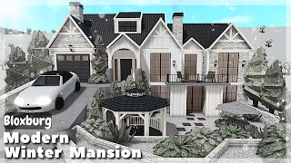 BLOXBURG Modern Winter Mansion Speedbuild  Roblox House Build [upl. by Dodd]