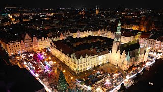 Wroclaw at Night ※ Christmas Market ※ PHONK STYLE ※ Cinematic Drone Video 4k [upl. by Nylyoj]