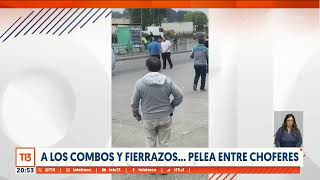 A los combos y fierrazos Pelea entre choferes en Concepción [upl. by Attenna]