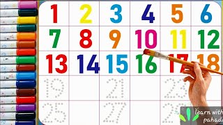 1234 ginti 1234 numbers 1 to 20 counting 1 to 100 1 to 100 counting one two learnwithpahadi [upl. by Joellyn]