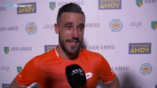 Dzumhur Reflects On Tsitsipas Victory Praises Crowd Support In Rotterdam 2019 [upl. by Ahtaela]