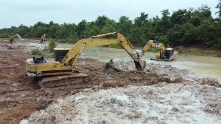 Incredible PROJECT Giant CAT excavator building new road construction in deeply mud [upl. by Kester]