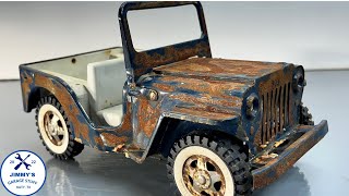 VINTAGE 1960s TONKA US AIR FORCE JEEP RESTORATION 3D PRINTED SEAT amp AMMO BOX  COLOR IS AMAZING [upl. by Rawley]