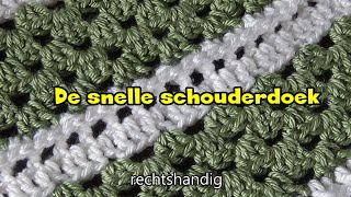 Haken  tutorial 583 De snelle schouderdoek [upl. by Benetta]